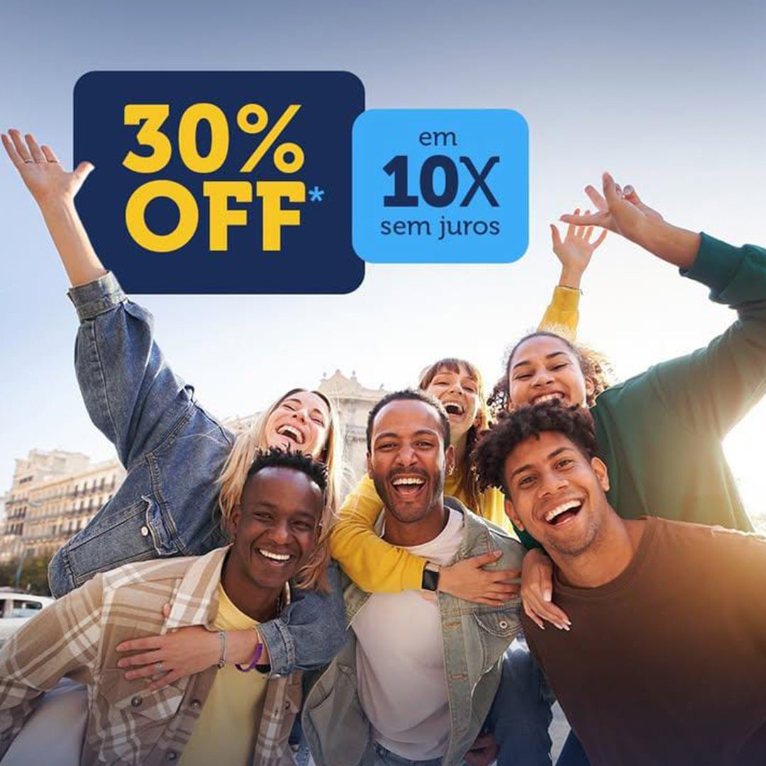  Seguro viagem com 30% OFF (a partir do segundo passageiro)